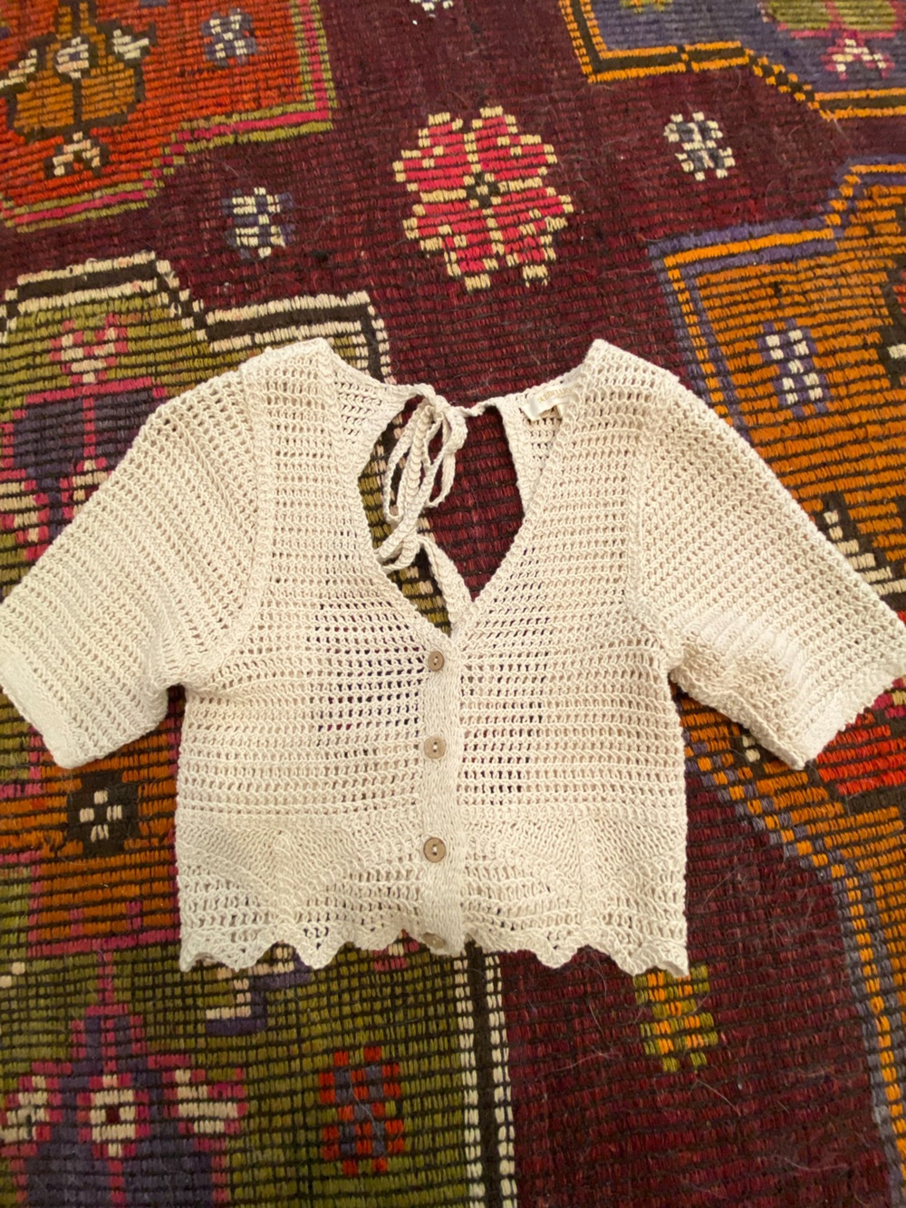 Rebellion Open-Knit Crochet Cardigan Sweater